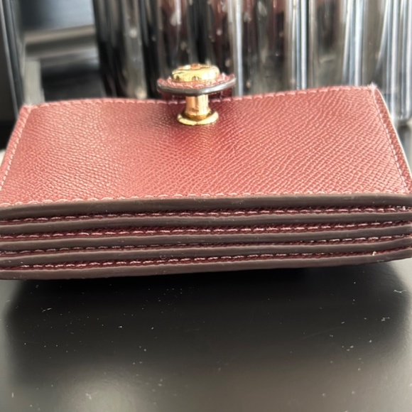 COACH ACCORDION CARD CASE Color: WINE - Picture 6 of 7